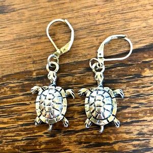 3/$15 • Silver Alloy Beach Turtle Dangle Earrings